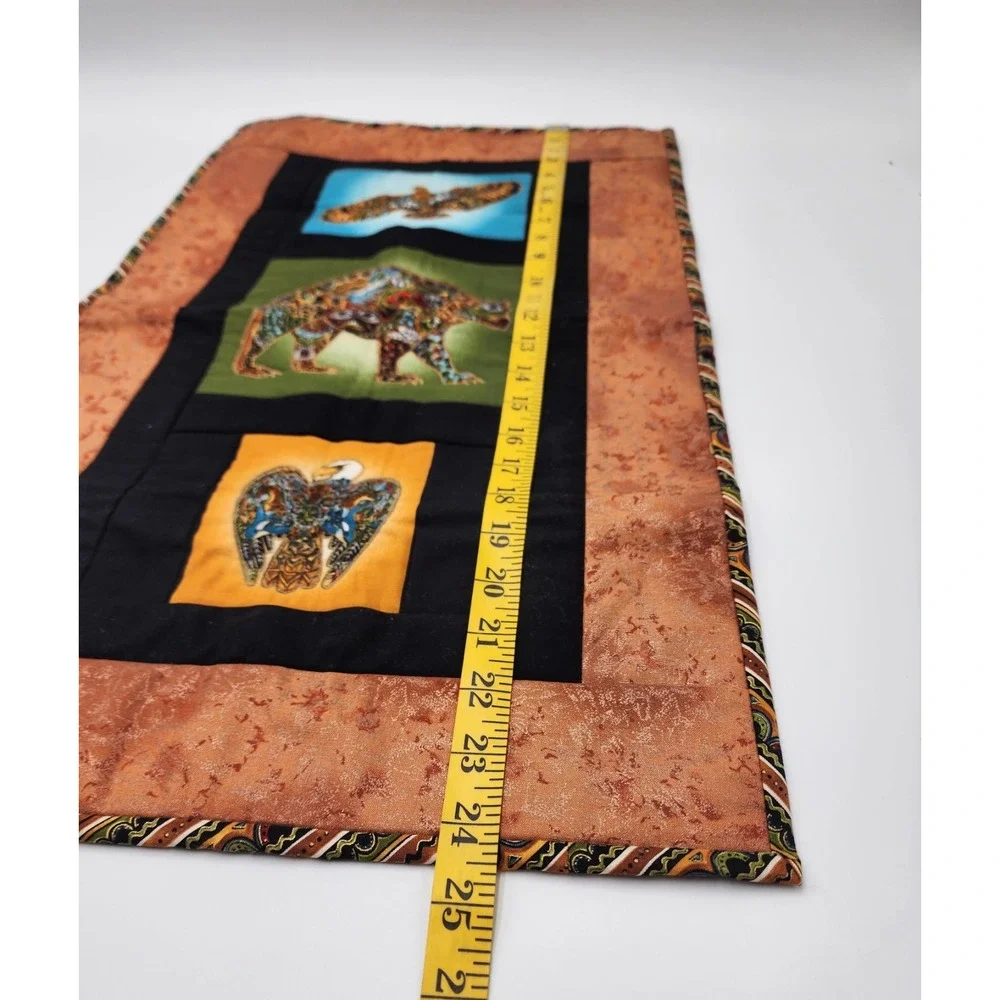 Hand Sewn Wall Art Native American Quilt‎ Artwork Yukon Canada  Bear Eagle Totem
